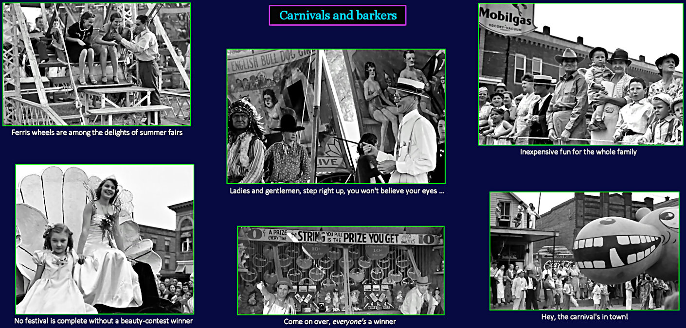 Country fairs, carnivals, 1940s